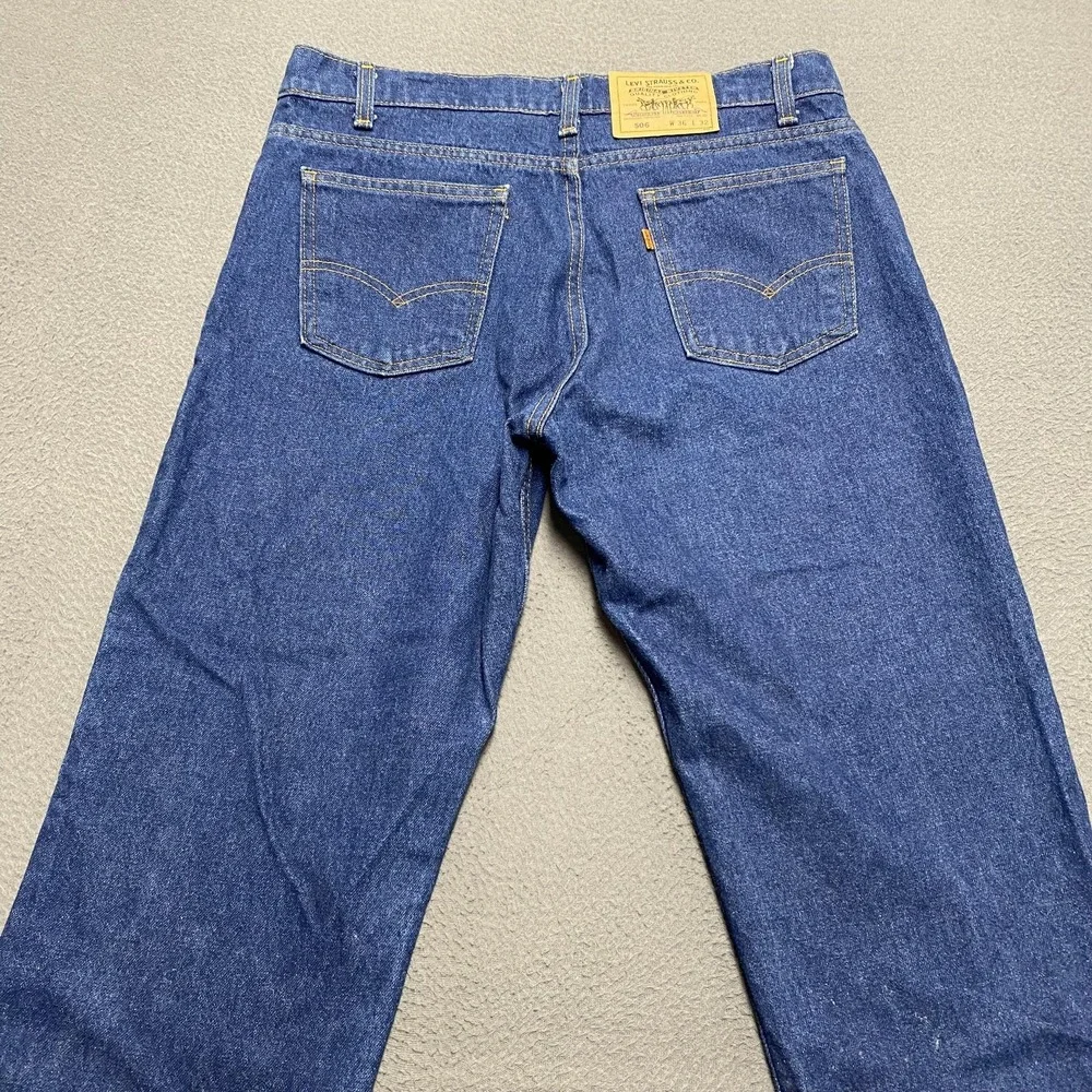 Vintage Levis 506 Jeans Mens 35x31 Blue‎ Denim Straight Leg Made USA 90s Pants